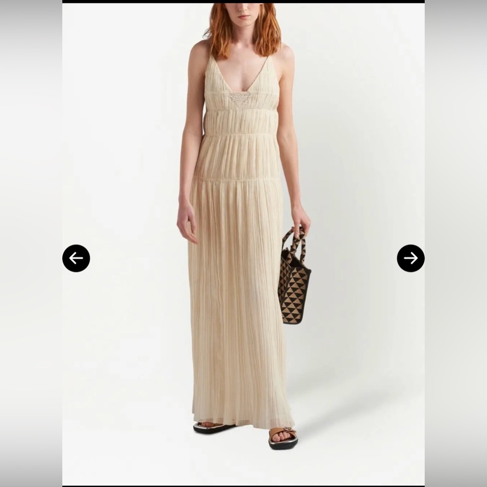 ISO: Prada Cream Sleeveless Maxi Dress
Pleated voile